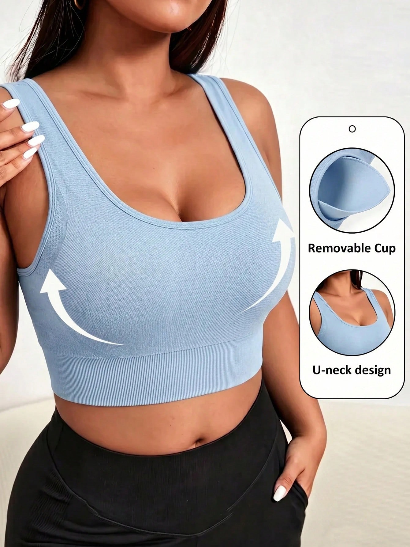 Push Up Bra Padded - Бесшовный спортивный бюстгальтер больших размеров для